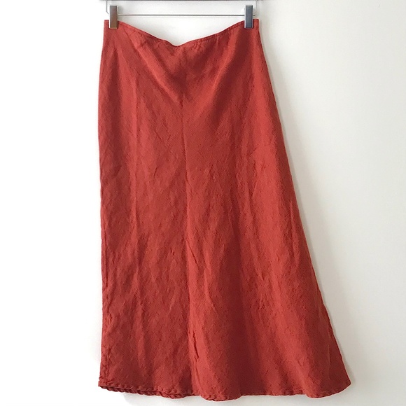 Eileen Fisher Dresses & Skirts - Eileen Fisher Rust Asymmetrical Linen Cotton Skirt